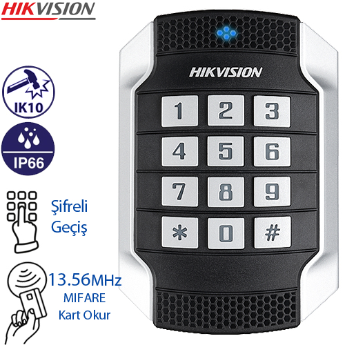 HIKVISION (DS-K1104MK) VANDAL-PROOF MIFARE KART OKUYUCU (KEYPADLİ) IK10 IP66