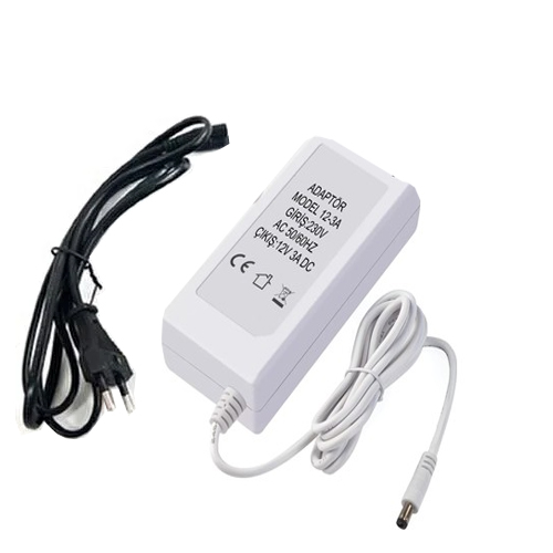 EUROCAM (E34437) 12V 3A PLASTİK FİŞ ADAPTÖR 