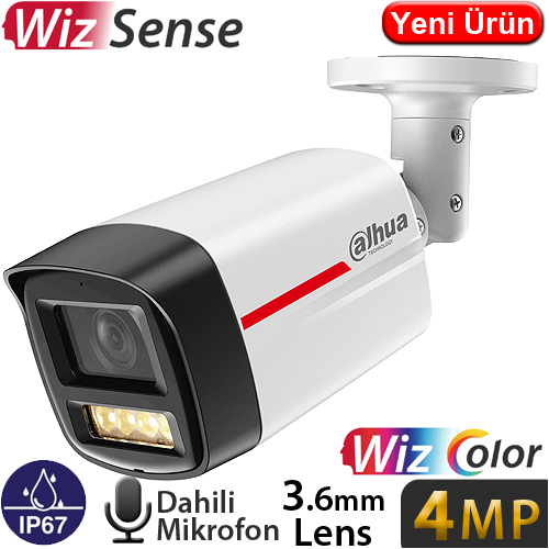 DAHUA (IPC-HFW2449TL-S-LED-PRO-0360B) 4MP 3.6MM SDKART DAHİLİ MİK.WIZ SMD SANAL SINIR BULLET-50MT