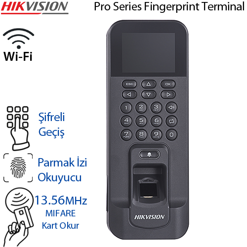HIKVISION (DS-K1T804AMF) WI-FI - EKRANLI GEÇİŞ KONTROL TERMİNALİ