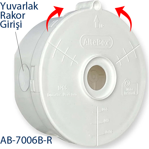 ALTEBOX CLİKC (AB-7006B-R) YUVARLAK DOME VE BULLET KAMERA MONTAJ BUATI REKOR GİRİŞİLİ BEYAZ CAP 10CM