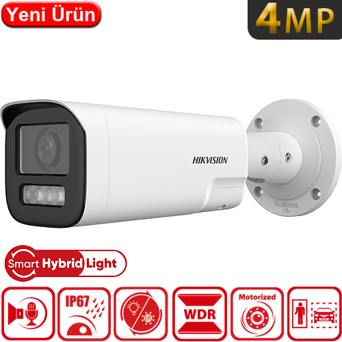 HIKVISION (DS-2CD1643G2-LIZSU/SL) 4MP 2.7-13.5MM MOT. LENS DUAL LIGHT IP66 IK10 512GB SD BULLET KAM.