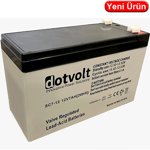 DOTVOLT (12V 7AH) AKÜ (ALARM SİSTEMELERİ İÇİN UYGUNDUR)
