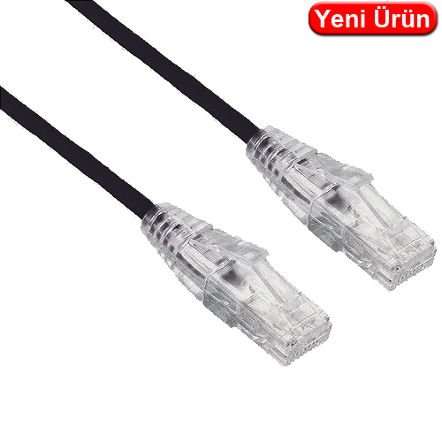 LINKOMM (E34831) 0.15 MT. CAT6A 28AWG 10GB 500MHZ UTP SİYAH PATCH KABLO
