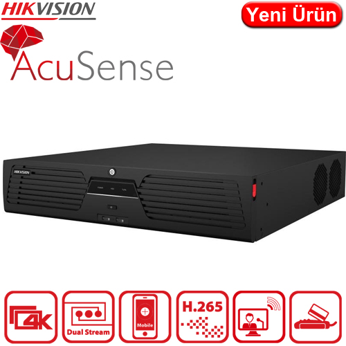 HIKVISION (DS-9664NXI-I8/S) 64 KANAL 8xSATA ACUSENSE SERİSİ NVR KAYIT CİHAZI
