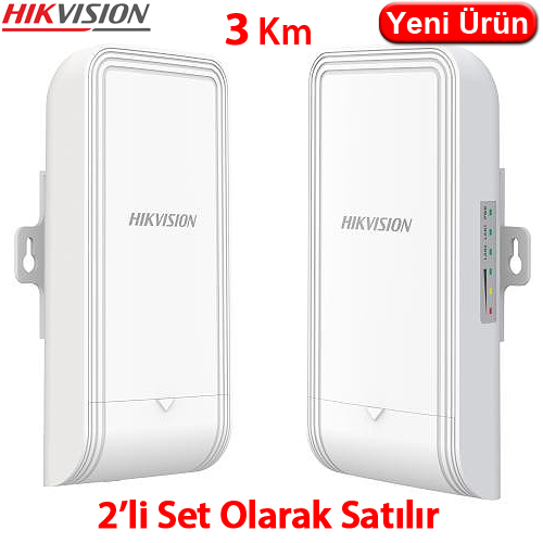 HIKVISION (DS-3WF3000-EI-5AC/P) 5Ghz 867Mbps 3KM OUTDOOR WIRELESS BRIDGE KIT (KİT OLARAK SATILIR)