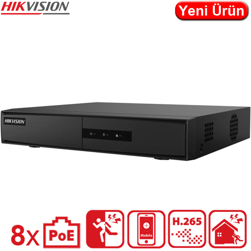 HIKVISION (DS-7108NI-Q1/8P/MUHK) 8 KANAL 1XHDMI,1XVGA, 1 SATA POE 