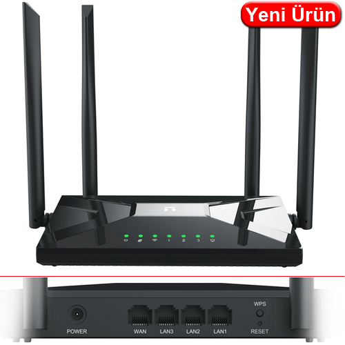 STONET (NC65) AC1200 4 PORT GİGABİT 2,4 Ghz 300Mbps 5Ghz 867Mbps 4x5dBİ ANTEN GİGABİT ROUTER