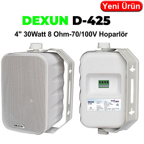 DEXUN (D-425T) 4inç 30W TRAFOLU SÜTUN HOPARLÖR (BEYAZ)