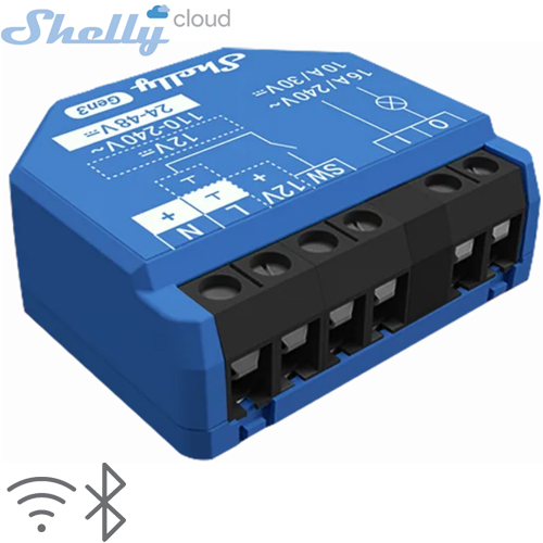 SHELLY (1 Gen3) SMART SWITCH ROLE 1 KANAL 16A (Wi-Fi, Bluetooth) (37x42x16mm)