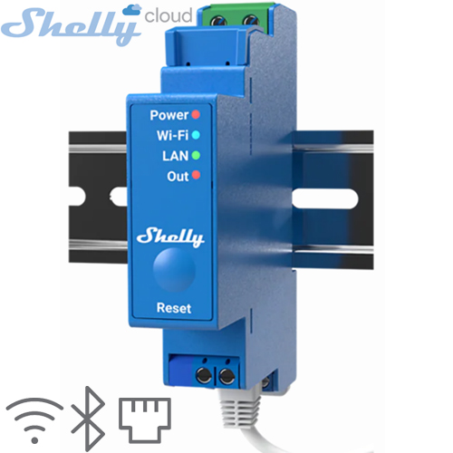 SHELLY (Pro 1) SMART SWITCH ROLE 1 KANAL 16A DIN RAY (Wi-Fi, Lan, Bluetooh) (94x19x69)