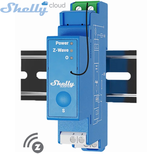 SHELLY (Wave Pro 1) SMART SWITCH ROLE 1 KANAL 16A DIN RAY (Z-Wave Protokol) (94x16x19mm)
