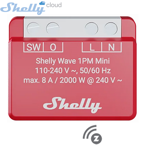 SHELLY (Wave 1PM Mini) SMART SWITCH ROLE 1 KANAL 8A (Z-Wave Protokol) (29x34x16mm) WPM