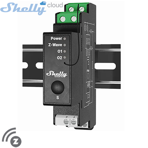 SHELLY (Wave Pro 2PM) SMART SWITCH ROLE 2 KANAL 25A DIN RAY (Z-Wave Protokol) (94x19x69mm) 