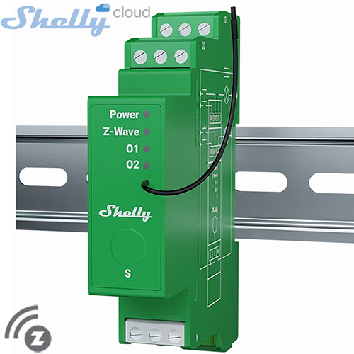 SHELLY (Wave PRO Dimmer 2PM) DIMMER 1 KANAL 200W DIN RAY (Z-Wave Protokol) (94X19X69mm)