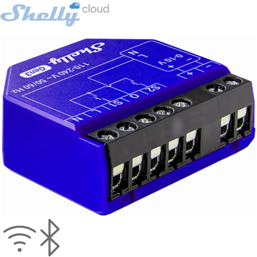 SHELLY (Dimmer 0/1-10V PM Gen3) DIMMER 1KANAL 13A (WIFI,BLUETOOTH) (38,5X3,5X17mm)