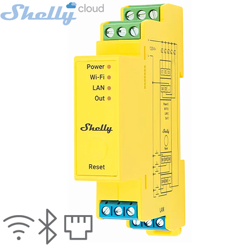 SHELLY (PRO RGBWW PM) RGBW/RGBWW CONTROLLERS 12-24V 16A (WIFI,BLUETOOTH,LAN) (94x19x69mm)