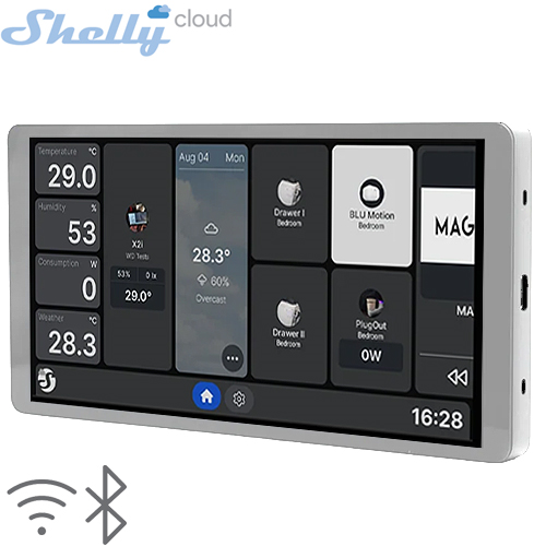 SHELLY (Wall Display x2) Silver 5A (WIFI,BLUETOOTH) (87x178x33mm)
