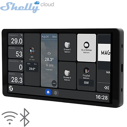SHELLY (Wall Display x2) Black 5A (WIFI,BLUETOOTH) (87x178x33mm)
