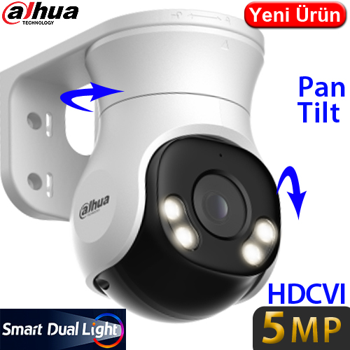 DAHUA (HAC-PT1500A-IL-A-360B-S2) 5MP DUAL LIGTH DAHİLİ MİKROFONLU HDCVI PT KAMERA