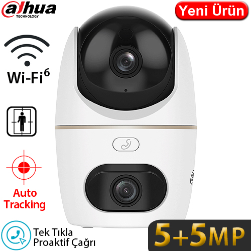 DAHUA (HPT1539DD-STW-5E2) 5+5MP İNDOOR WIFI ÇİFT KAMERALI PAN-TILT KAMERA
