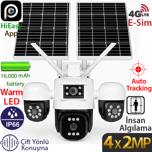 TRK-LINK (RS-5604) 4X2MP KAMERALI 4G E-SİM AOV SOLAR KAMERA
