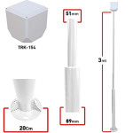 TRK-LINK (TRK-300-X+154) ÖZEL 3 Mt. KAMERA MONTAJ DİREK+TRK-154 KÜP+BAYRAK FLANŞLI (BEYAZ)