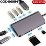 CODEGEN (CDG-CNV40) 8 IN 1 TEYP C USB 3.1 HUB, TYPE-C TO MULTİ USB 3,0 HDMI RJ45 ETH. MICRO SD, OTG 