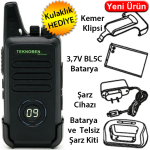 TEKNOBEN (HI-POWER) SUPER MİNİ LİSANSSIZ EL TELSİZİ (KULAKLIK+CRADLE+ŞARJ) 