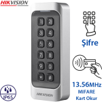 HIKVISION (DS-K1107AMK) MIFARE KART + ŞİFRE WIEGAND (W26/W34) ÖZELLİKLİ KART OKUYUCU IP65