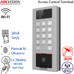 HIKVISION (DS-K1T502DBFWX-C) WI-FI - MIFARE KART + ŞİFRE + PARMAK İZİ GEÇİŞ KONTROL TERMİNALİ  IK09 