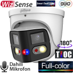 DAHUA (IPC-PDW3849-A180-E2-AS-PV) 8MP 2X4MP 2.8MM DAH. MİK. SES VE LEDLİ ALARM FULL COLOR DOME 25M