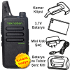 TEKNOBEN (HI-COM) SUPER MİNİ LİSANSSIZ EL TELSİZİ (KULAKLIK+CRADLE+ŞARJ) 