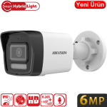 HIKVISION (DS-2CD1063G2-LIUF) 6MP 2.8MM SESLİ SMART HYBRID LIGHT IP POE BULLET KAM IP67 30MT