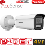 HIKVISION (DS-2CD3T46G2-ISU/SL) 4MP 4MM 120DB WDR IP67 IK10 DAH. MİK. POE ACUSENSE BULLET-60MT.