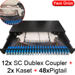 SOPTO (SPDF-I24DSCT-DMB) F/O SC DUBLEX (CUOPLER+KASET+PIGTAİL DAHİL) 24 PORT 19 INC FİBER SON.KUTUSU