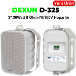 DEXUN (D-325T) BEYAZ DUVAR TİP 30W TRAFOLU HOPARLÖR 