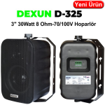 DEXUN (D-325T) SİYAH DUVAR TİP 30W TRAFOLU HOPARLÖR 