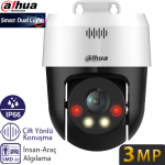 DAHUA (SD2A300NB-GNY-A-PV) 3MP 4MM SESLI SMART DUAL LIGHT PT IP KAMERA-50MT