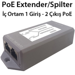 NOVACOM (ND-PE102) 1 GİRŞİ 2 ÇIKIŞ 10/100 POE EXTENDER ÇOKLAYICI 30W İÇ ORTAM 