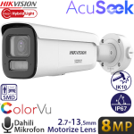 HIKVISION (DS-2CD3687G3T-LIZSU) 8MP 2.7-13.5MM IP67 120DB WDR 256GB SD ACUSEEK BULLET KAMERA 60MT