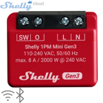 SHELLY (1PM Mini Gen3) SMART SWITCH ROLE 1 KANAL 8A (Wi-Fi, Bluetooth) (29X34X16mm) WPM