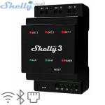 SHELLY (PRO 3) SMART SWITCH ROLE 3 KANAL 48A DIN RAY (WIFI,BLUETOOTH,LAN) (95x53x59mm)