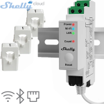 SHELLY (Pro 3EM-120) ENERJİ MONİTÖRÜ 120A DIN RAIL (WIFI,BLUETOOTH,LAN) (94X19X69mm)