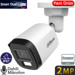 DAHUA (HAC-B1A21-U-IL-A) 2MP 3.6MM 4IN1 SMART DUAL LED FULL COLOR HDCVI SESLİ BULLET KAM-30MT 