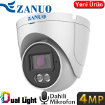 ZANUO (ZN-IPC-E1410C-S2-AS-2.8MM) 4MP 2.8MM DUAL LIGHT IP67 DAHİL.MİK. 128GB SD DOME IP KAMERA 30MT