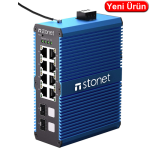 STONET (NIS3008 PRO) 8 PORT 10/100/1000 ENDÜSTRİEL IP40 SWITCH (-40 İLE +85)