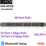 ALTA LABS (S48-APOE) 48 PORT LAYER 2 POE+ 740W YÖNETİLEBİLİR SWİTCH