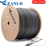 ZANUO (ZN-KPP-6U-P-305) CAT6 U/UTP CCA POLIETILEN SİYAH DIŞ ORTAM KABLO 305MT MAKARA