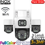 INOX (X113) 3X3MP WIFI 128GB SD KART DESTEKLİ ÇİFT YÖNLÜ KONUŞMA HAREKET ALGILAMA ÖZELLİKLİ 